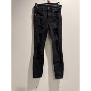 Aeropostale Women’s Black Distressed Skinny Jeans Size 4 Stretch Denim